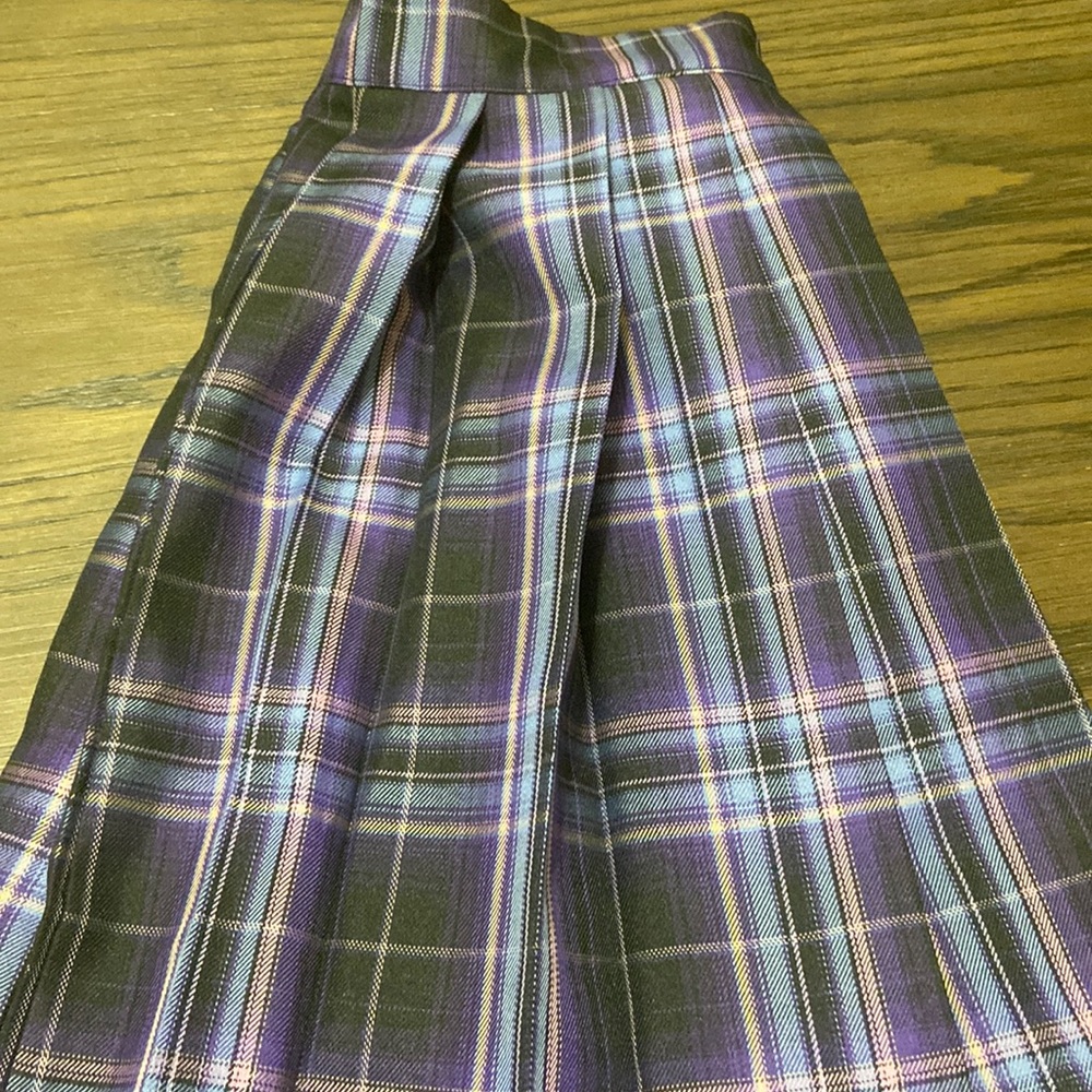 Purple and black plaid anime skirt